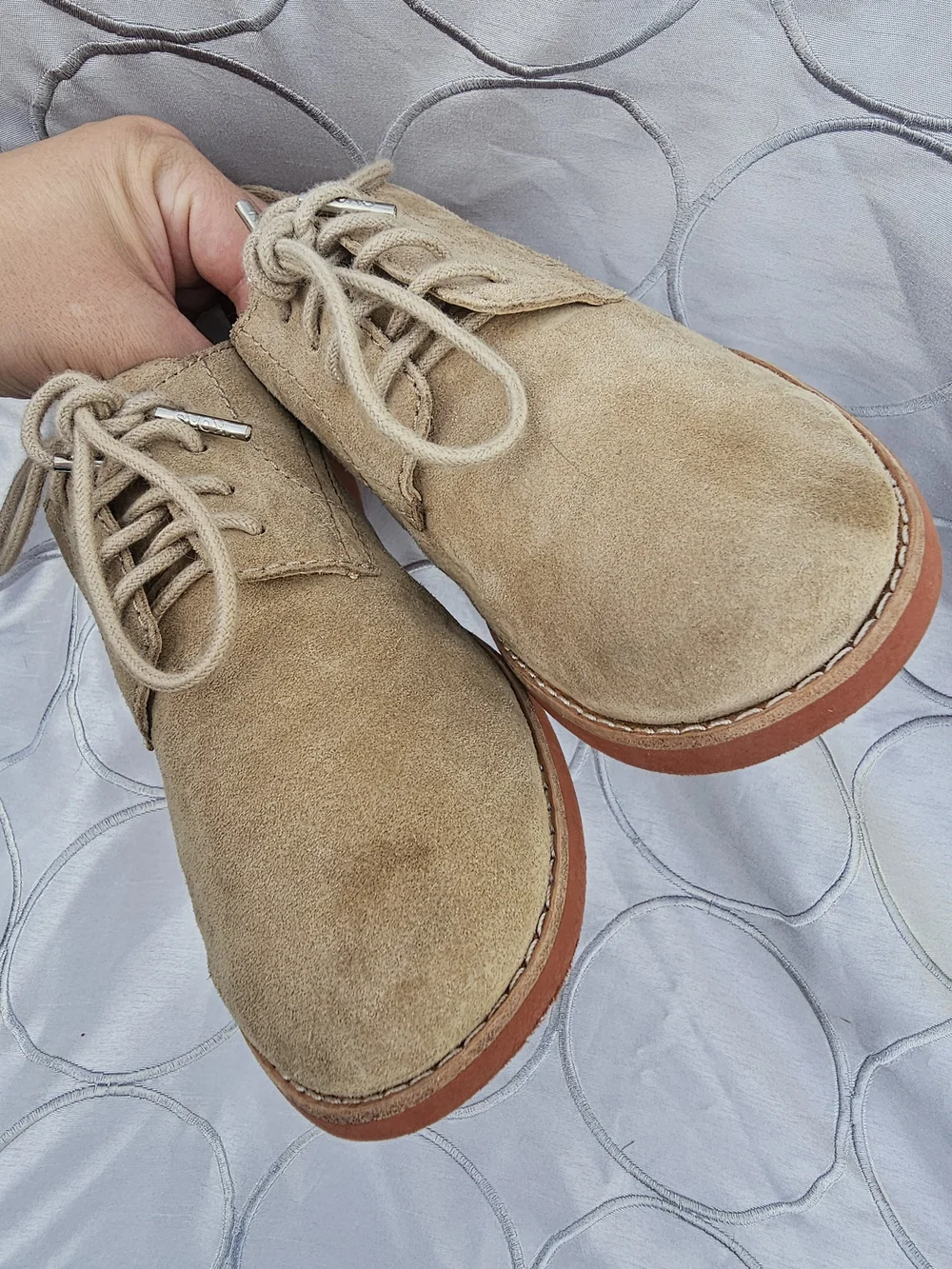 Michael Kors Beige Suede Chukka Lace-Up Boots Classic Lightweight Dirty Buck Ak